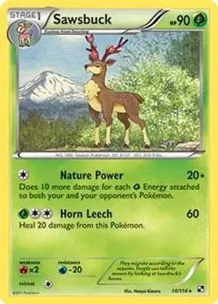 2011 Pokemon Black & White #14/114 - Sawsbuck