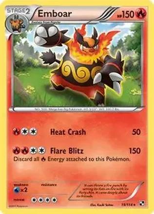 2011 Pokemon Black & White #19/114 - Emboar