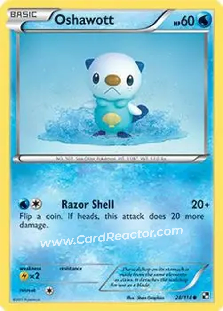 2011 Pokemon Black & White #28/114 - Oshawott - Front