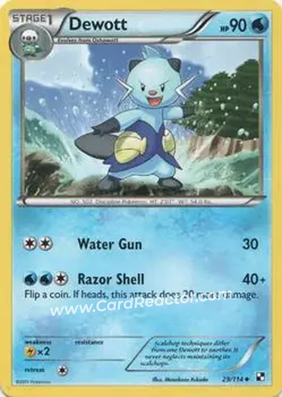 2011 Pokemon Black & White #29/114 - Dewott - Front