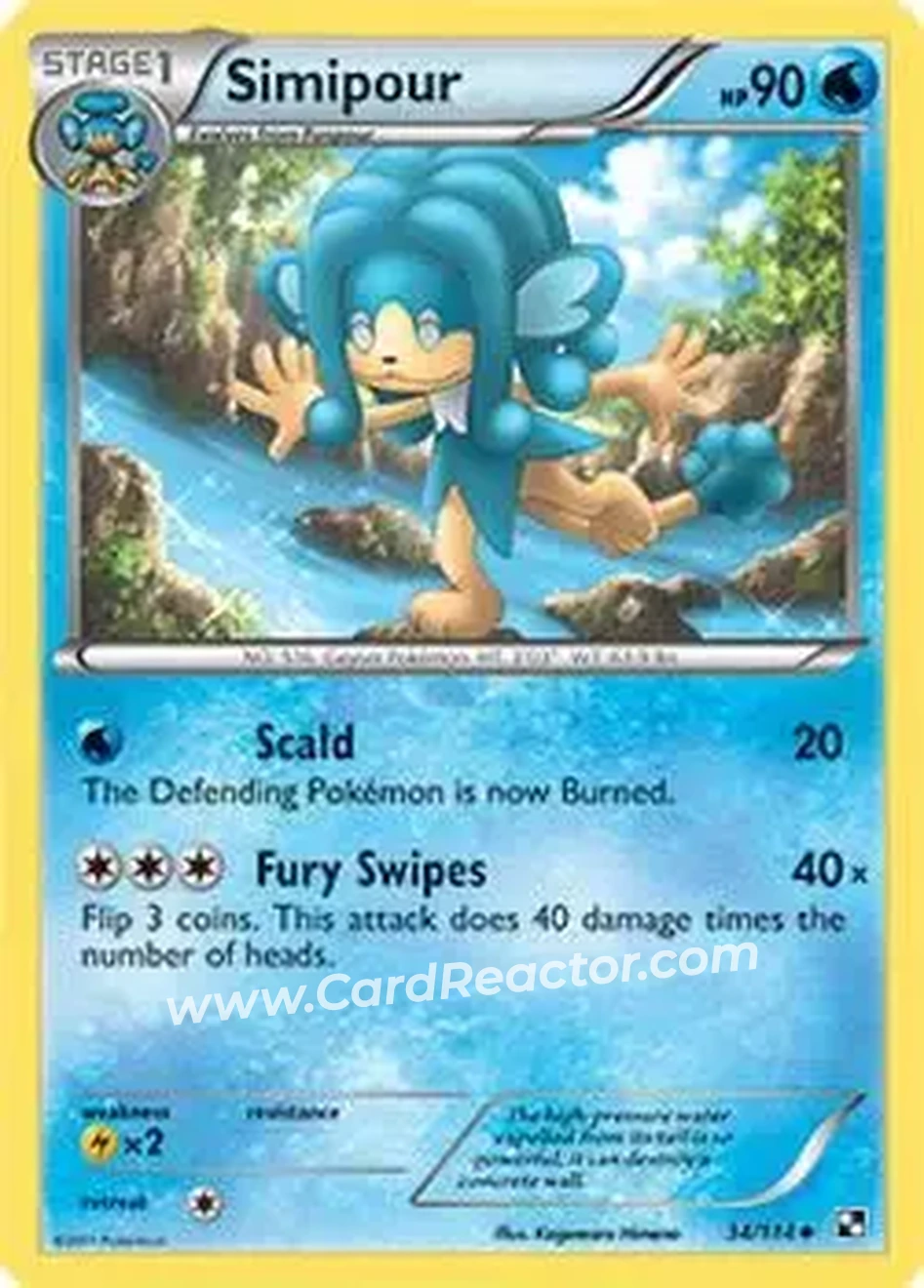 2011 Pokemon Black & White #34/114 - Simipour - Front