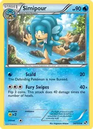 2011 Pokemon Black & White #34/114 - Simipour