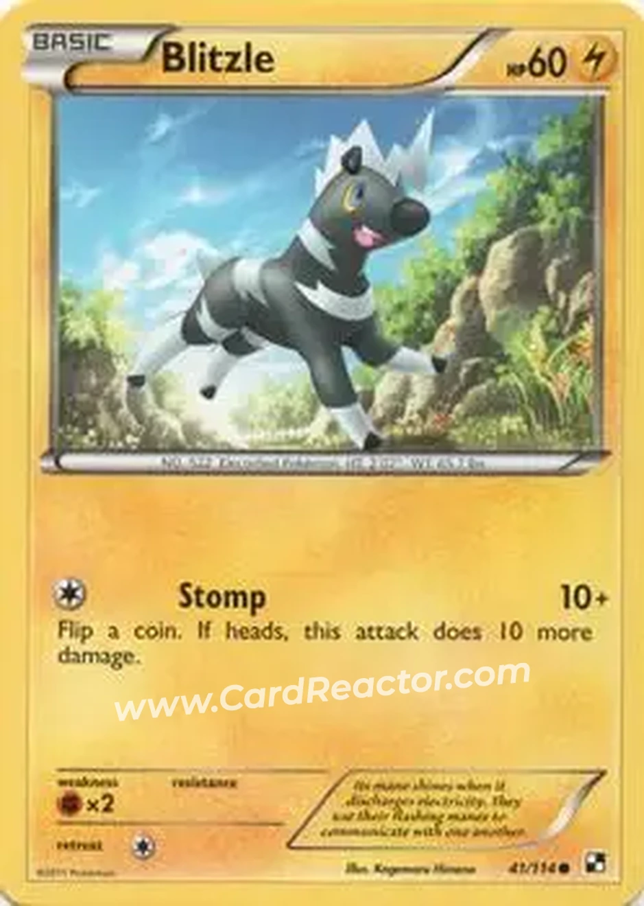 2011 Pokemon Black & White #41/114 - Blitzle - Front