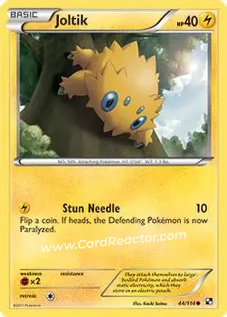 2011 Pokemon Black & White #44/114 - Joltik - Front