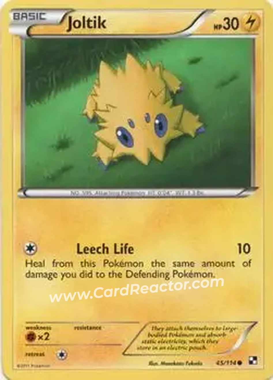 2011 Pokemon Black & White #45/114 - Joltik - Front