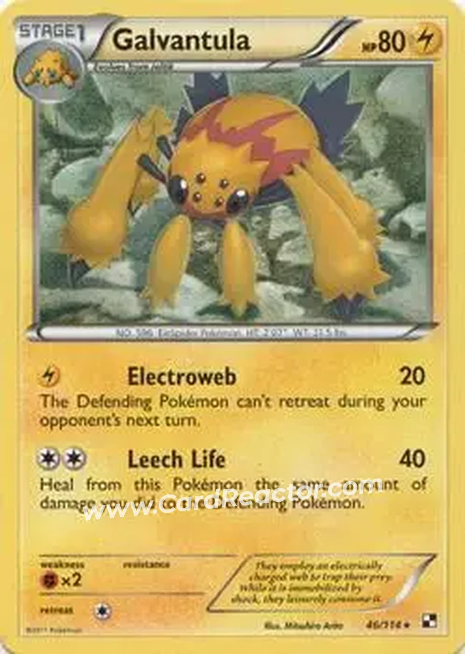 2011 Pokemon Black & White #46/114 - Galvantula - Front