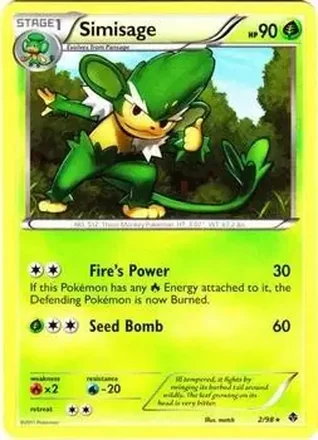 2011 Pokemon Black & White Emerging Powers #2/98 - Simisage