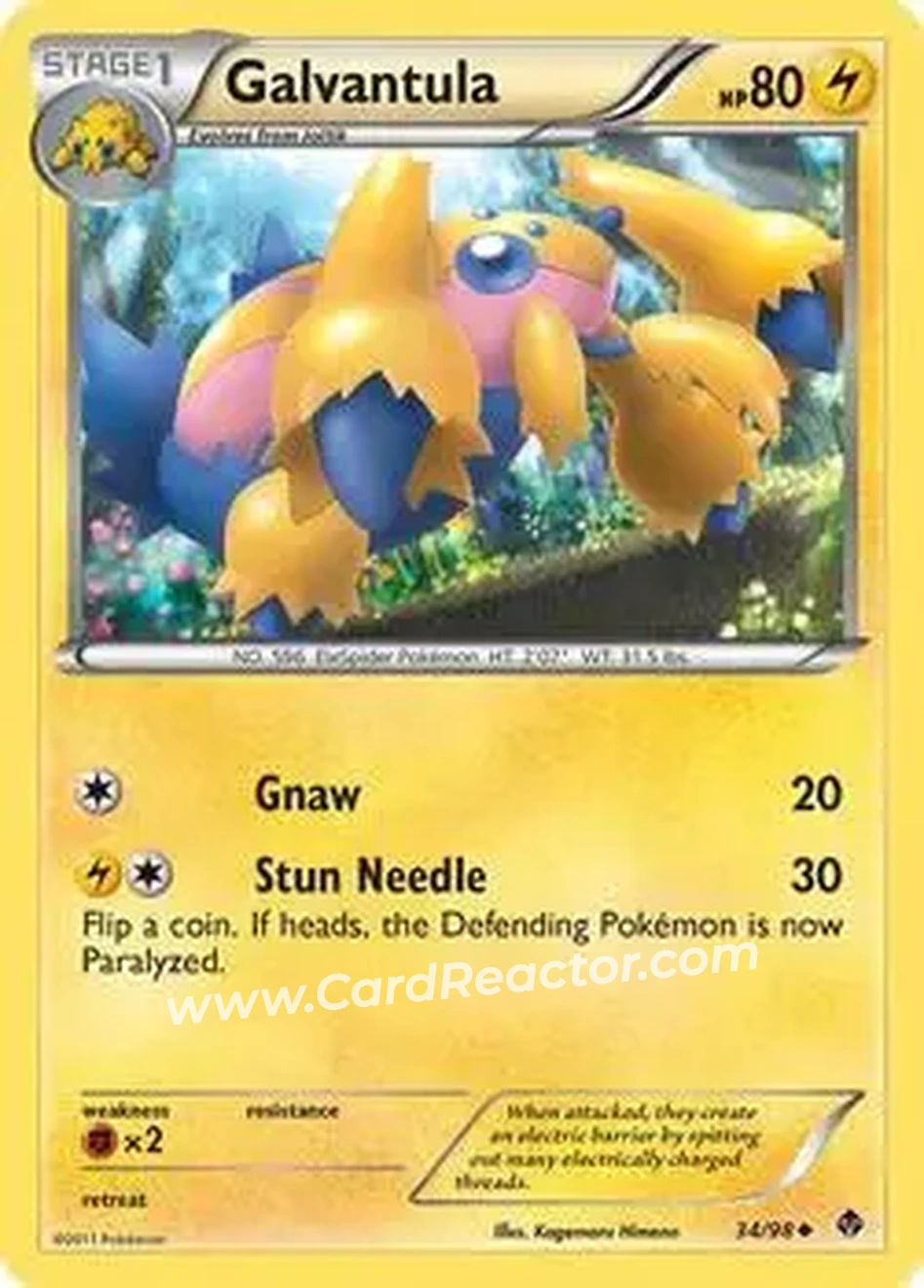 2011 Pokemon Black & White Emerging Powers #34/98 - Galvantula - Front