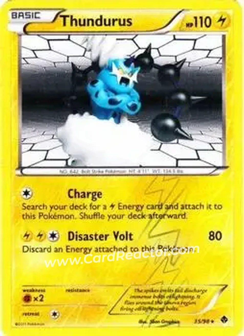 2011 Pokemon Black & White Emerging Powers #35/98 - Thundurus - Front