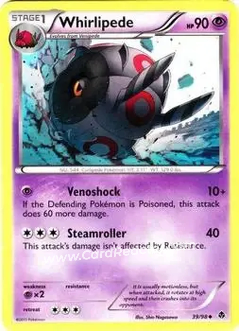 2011 Pokemon Black & White Emerging Powers #39/98 - Whirlipede - Front