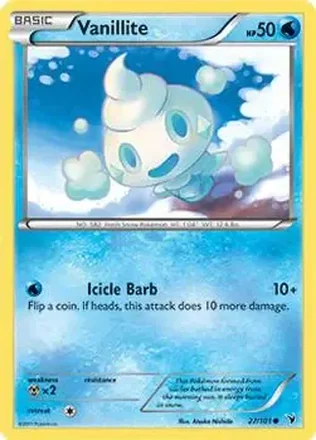 2011 Pokemon Black & White Noble Victories #27/101 - Vanillite