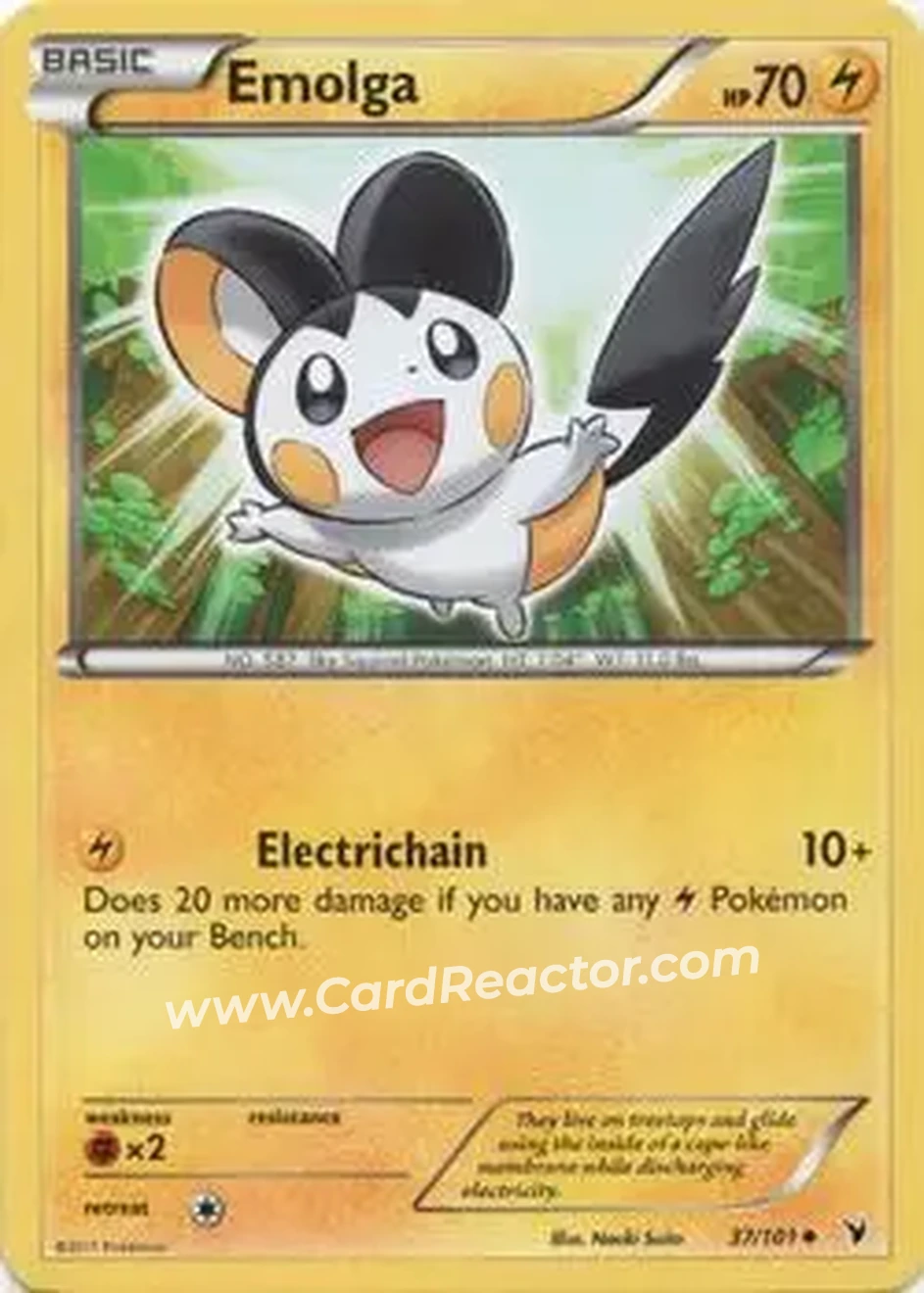 2011 Pokemon Black & White Noble Victories #37/101 - Emolga - Front