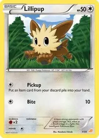 2011 Pokemon Black & White Trainer Kit: Excadrill & Zoroark #1/30 - Lillipup