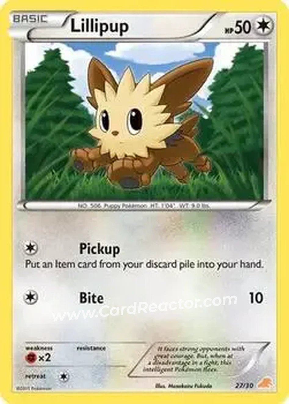 2011 Pokemon Black & White Trainer Kit: Excadrill & Zoroark #27/30 - Lillipup - Front