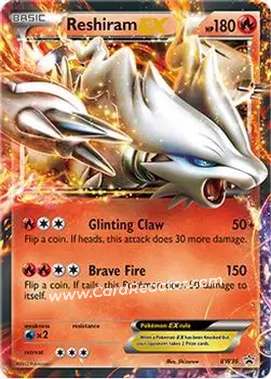 2011 Pokemon BW Black Star Promos #BW36 - Reshiram EX - Front