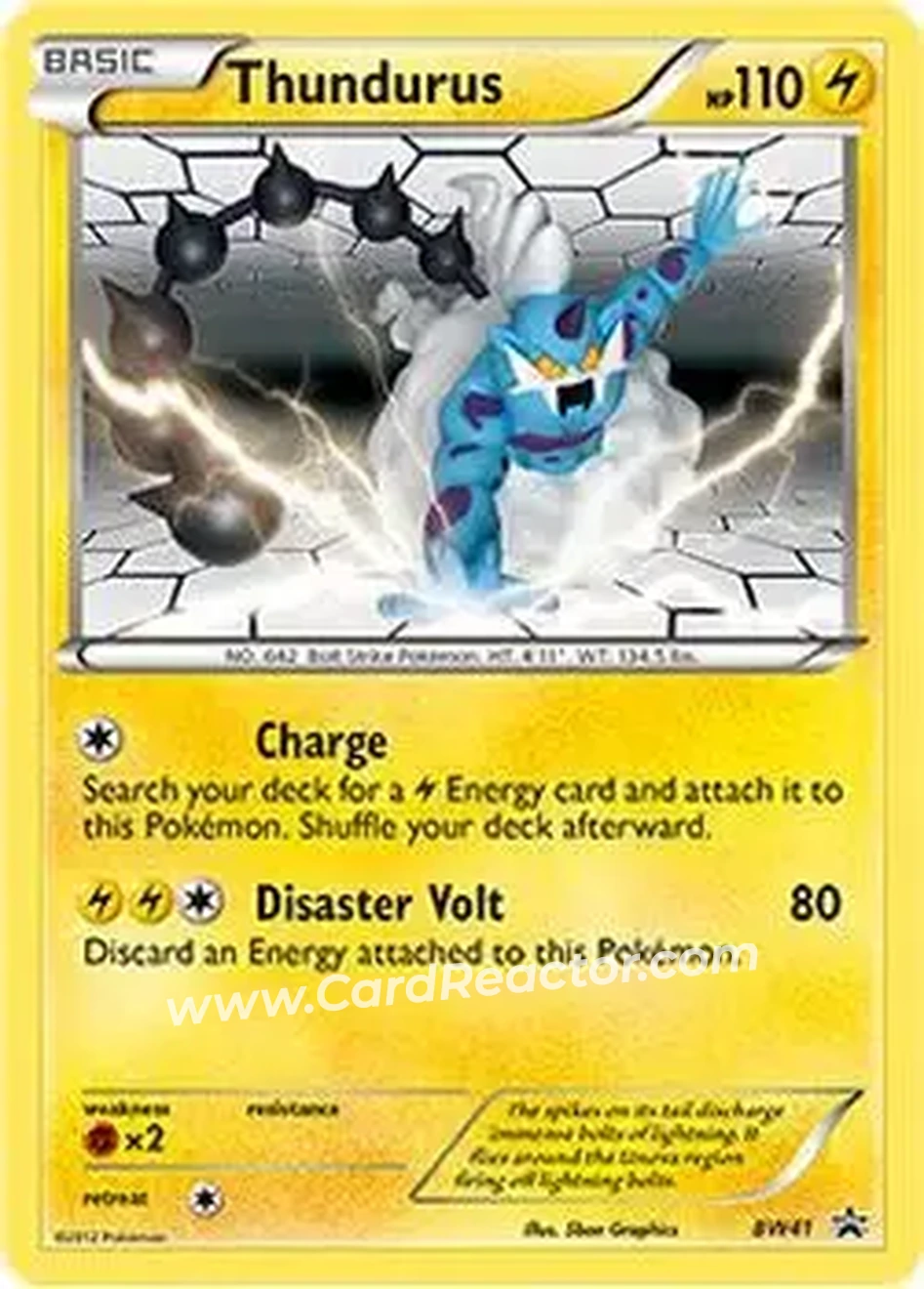 2011 Pokemon BW Black Star Promos #BW41 - Thundurus - Front
