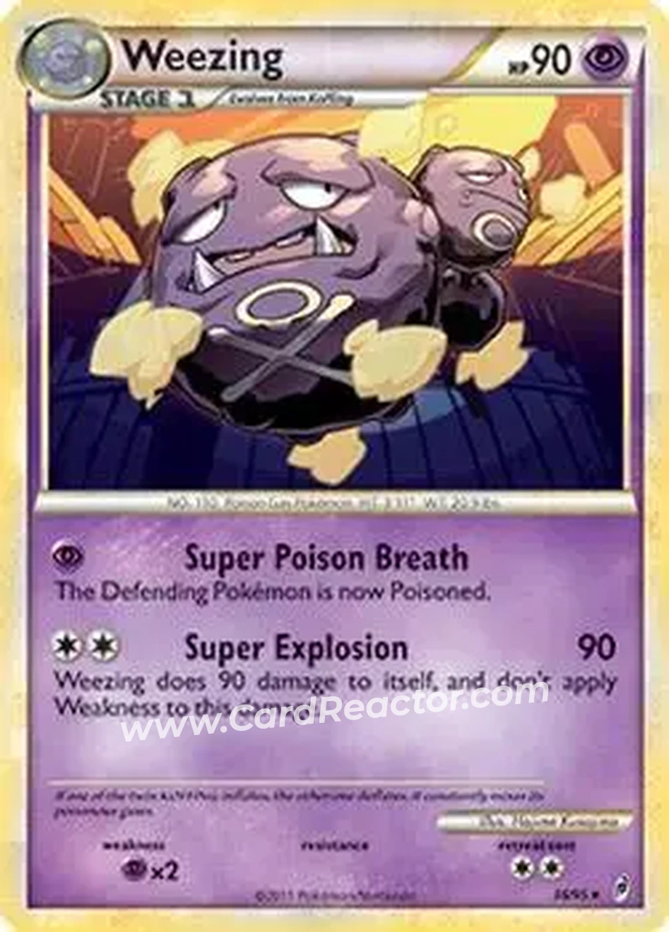 2011 Pokemon Call of Legends #38/95 - Weezing - Front