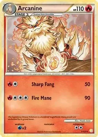 2010 Pokemon HeartGold & SoulSilver #1/123 - Arcanine