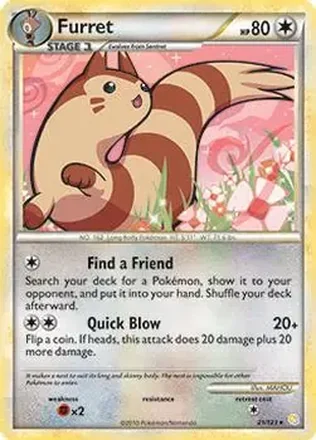 2010 Pokemon HeartGold & SoulSilver #21/123 - Furret