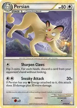 2010 Pokemon HeartGold & SoulSilver #27/123 - Persian