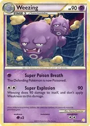 2010 Pokemon HeartGold & SoulSilver #34/123 - Weezing