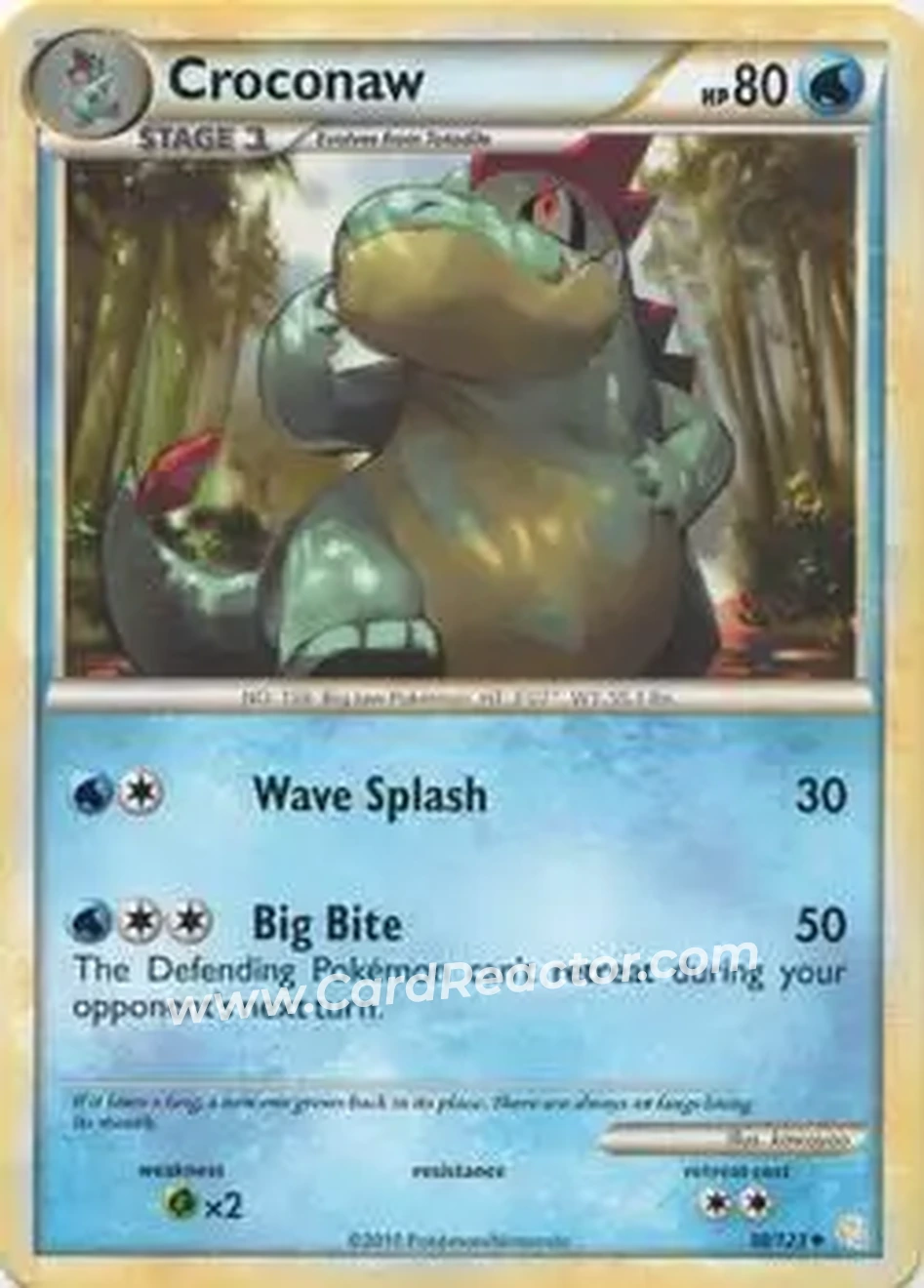 2010 Pokemon HeartGold & SoulSilver #38/123 - Croconaw - Front