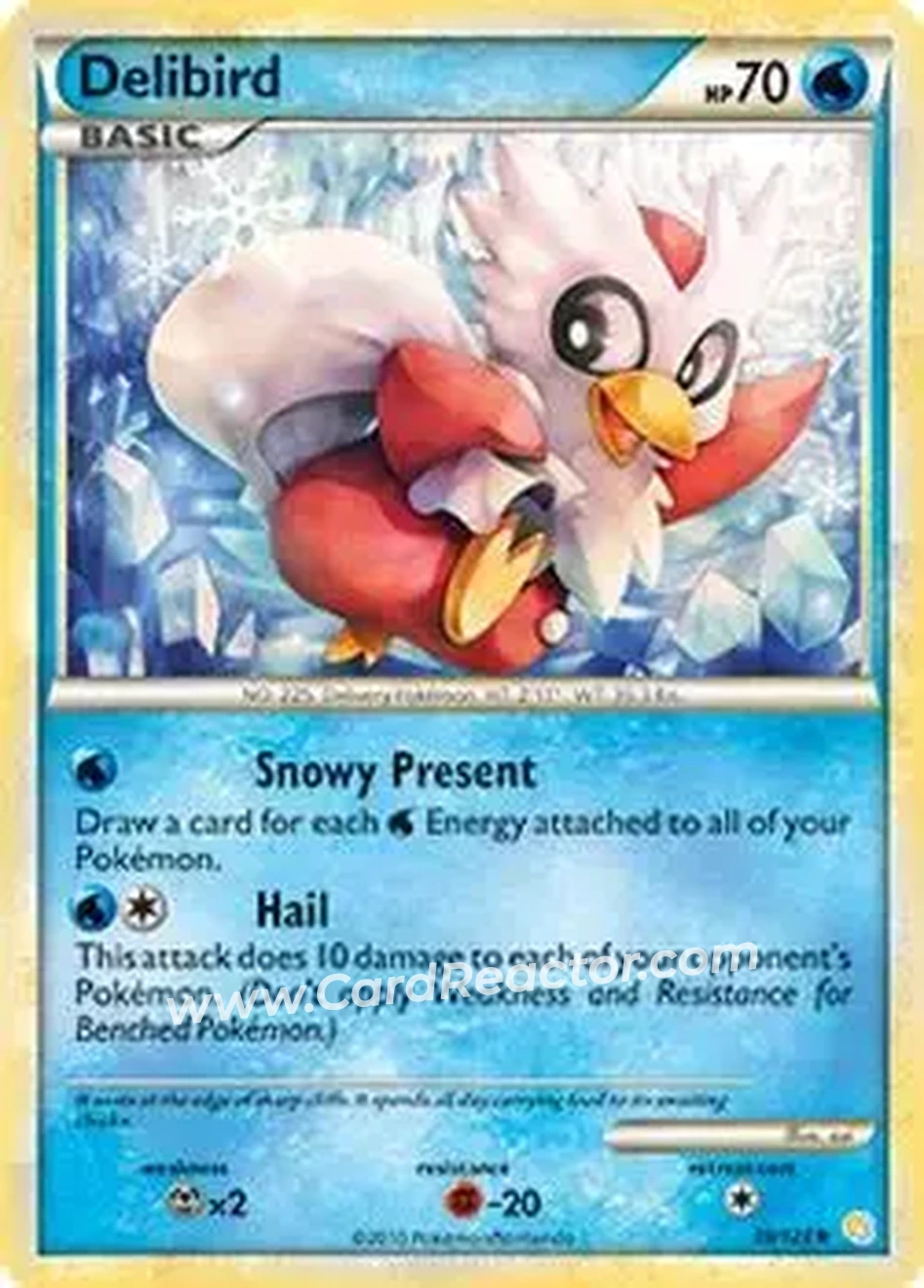 2010 Pokemon HeartGold & SoulSilver #39/123 - Delibird - Front