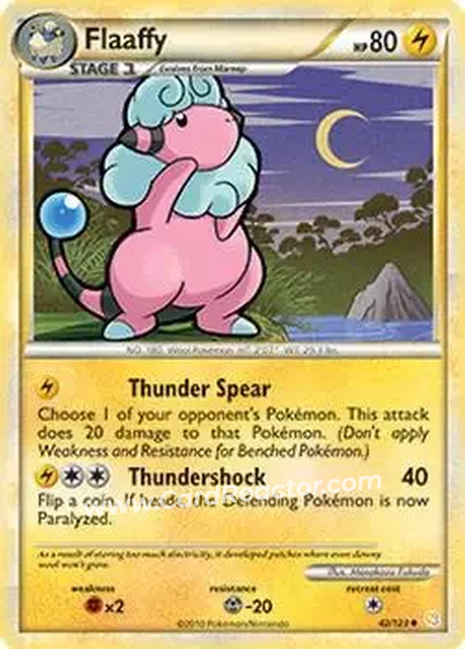2010 Pokemon HeartGold & SoulSilver #42/123 - Flaaffy - Front
