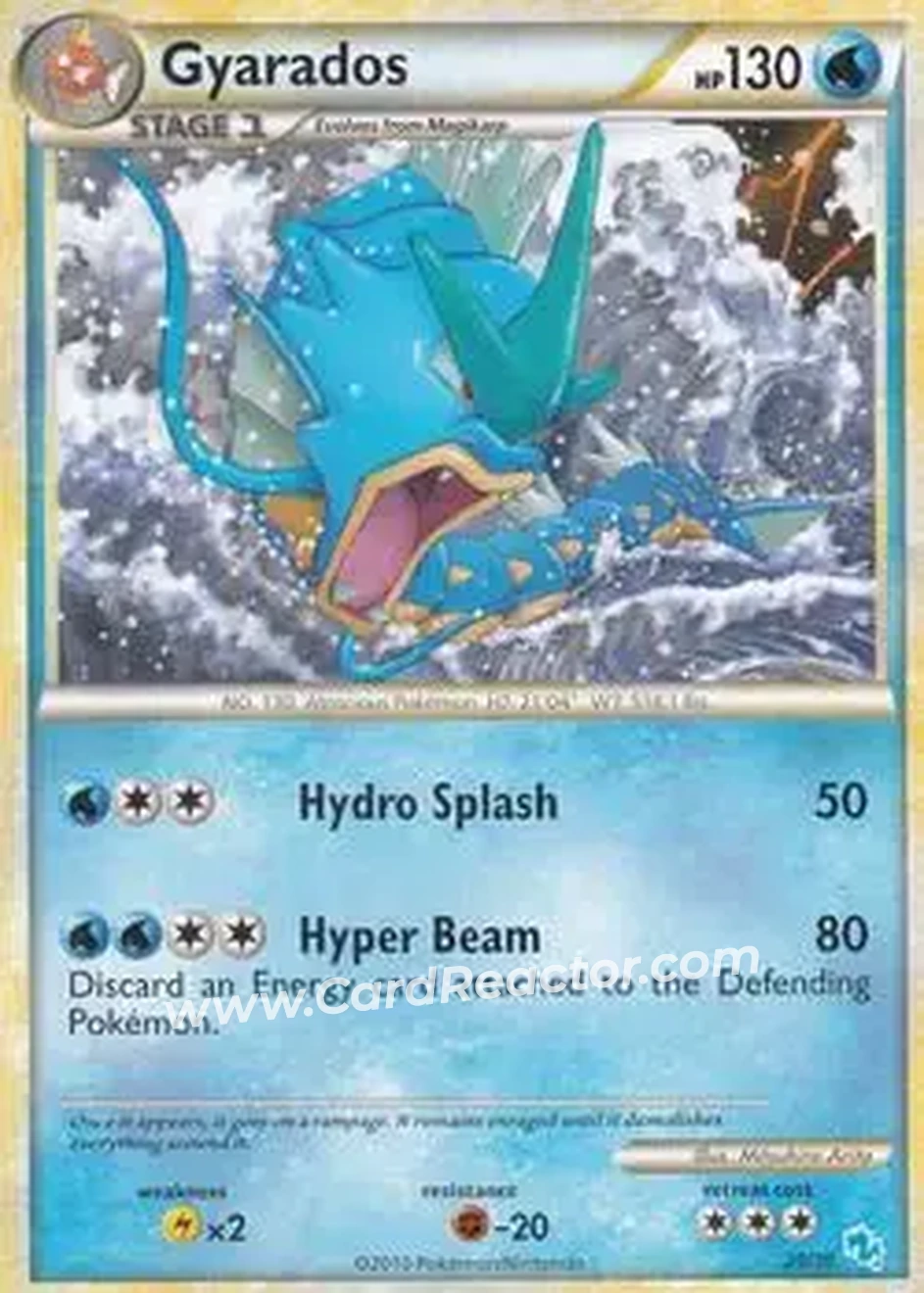 2010 Pokemon HeartGold & SoulSilver Trainer Kit #20/30 - Gyarados - Front