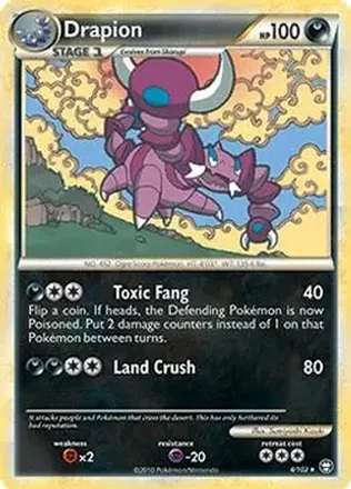 2010 Pokemon HeartGold & SoulSilver Triumphant #4/102 - Drapion