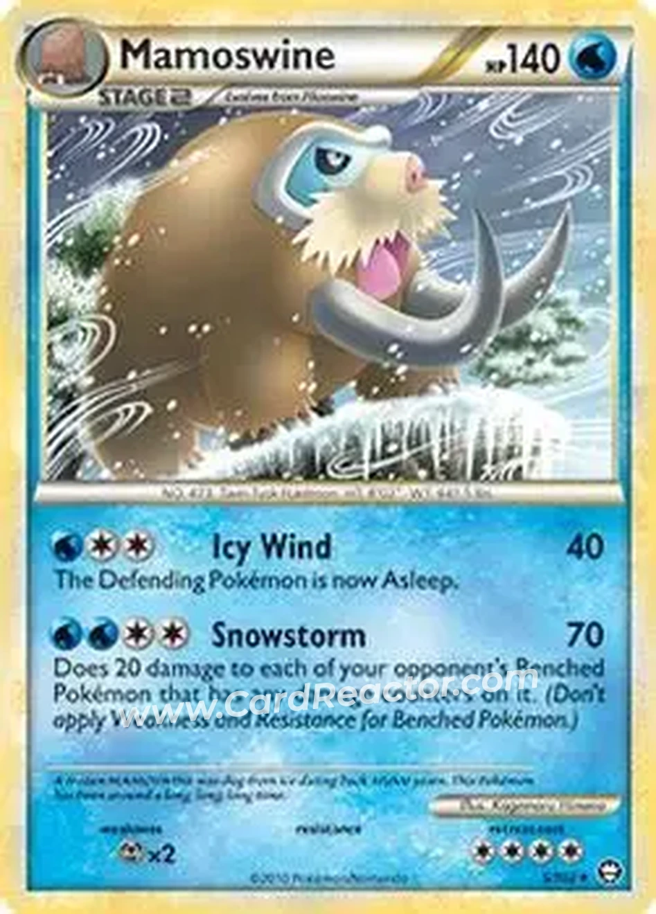 2010 Pokemon HeartGold & SoulSilver Triumphant #5/102 - Mamoswine ex - Front