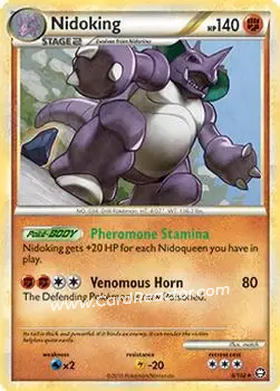 2010 Pokemon HeartGold & SoulSilver Triumphant #6/102 - Nidoking - Front