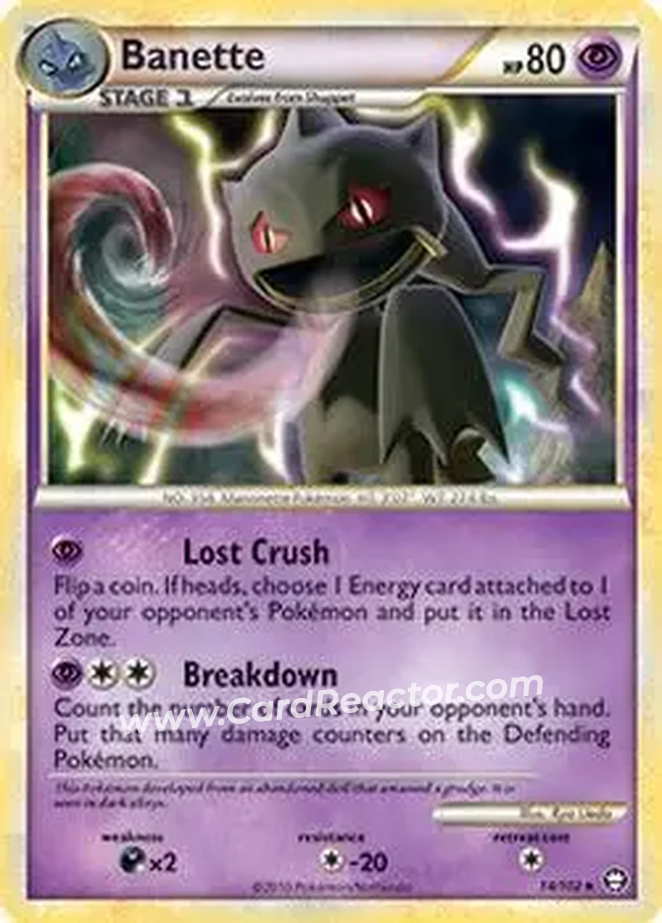 2010 Pokemon HeartGold & SoulSilver Triumphant #14/102 - Banette - Front