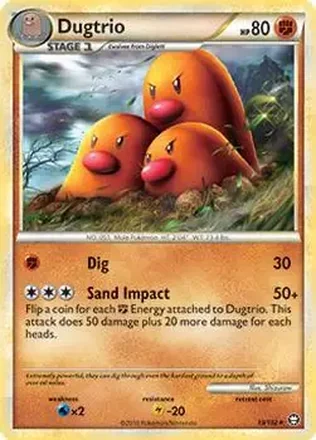 2010 Pokemon HeartGold & SoulSilver Triumphant #19/102 - Dugtrio
