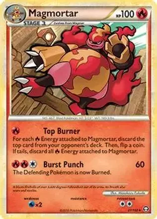 2010 Pokemon HeartGold & SoulSilver Triumphant #27/102 - Magmortar