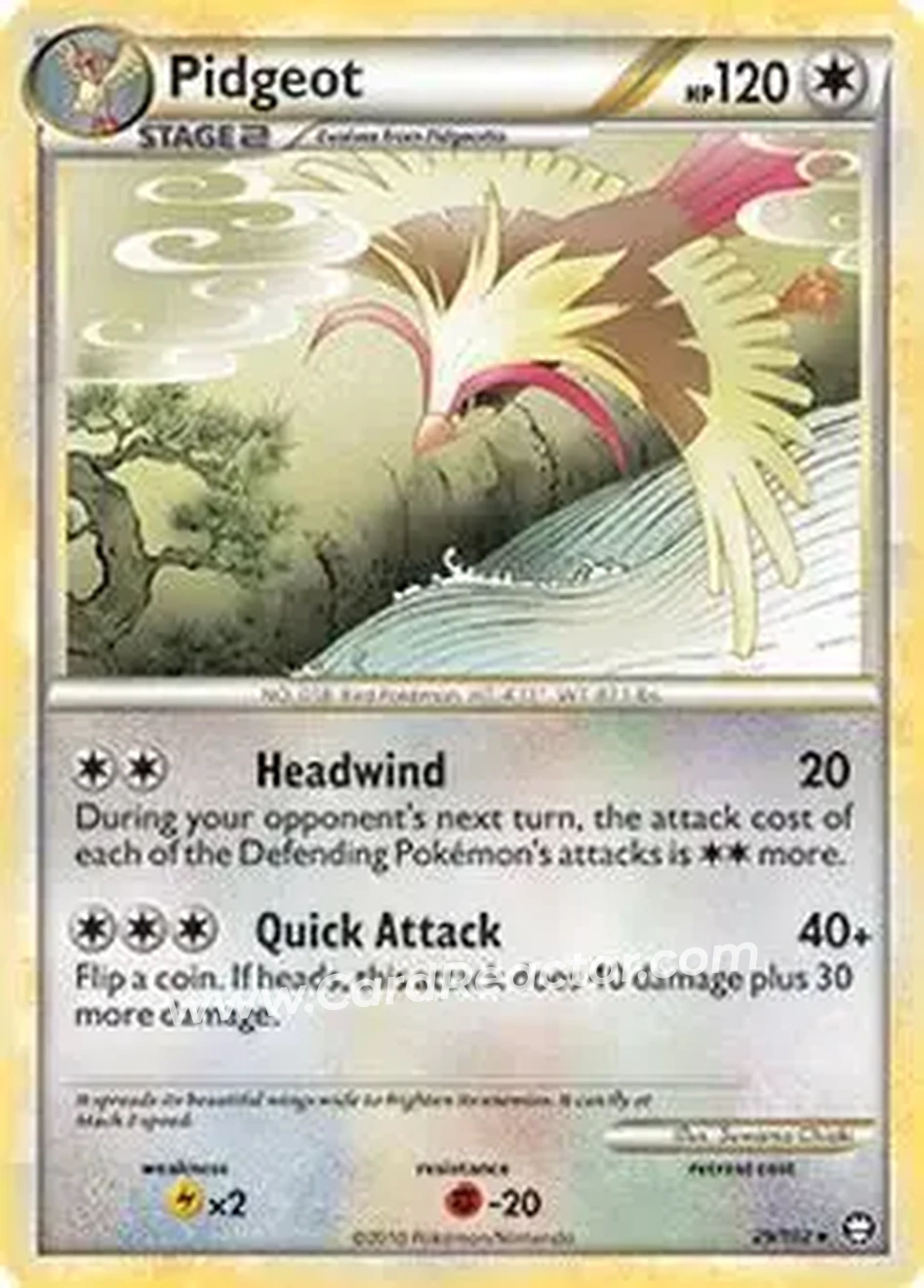 2010 Pokemon HeartGold & SoulSilver Triumphant #29/102 - Pidgeot - Front