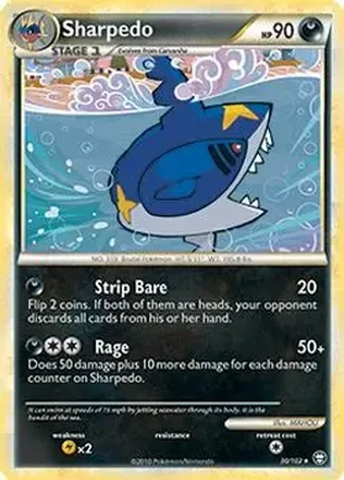 2010 Pokemon HeartGold & SoulSilver Triumphant #30/102 - Mega Sharpedo ex