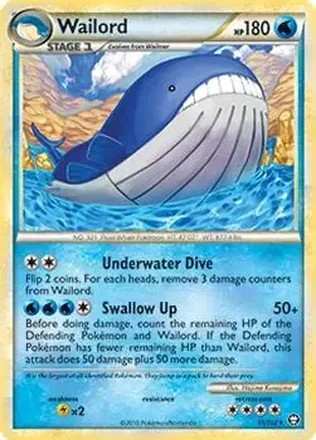 2010 Pokemon HeartGold & SoulSilver Triumphant #31/102 - Wailord ex