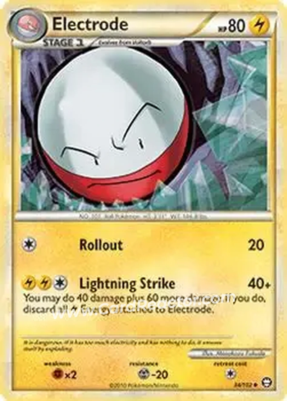 2010 Pokemon HeartGold & SoulSilver Triumphant #34/102 - Electrode - Front