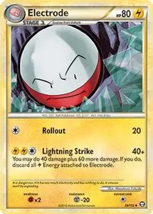 2010 Pokemon HeartGold & SoulSilver Triumphant #34/102 - Electrode