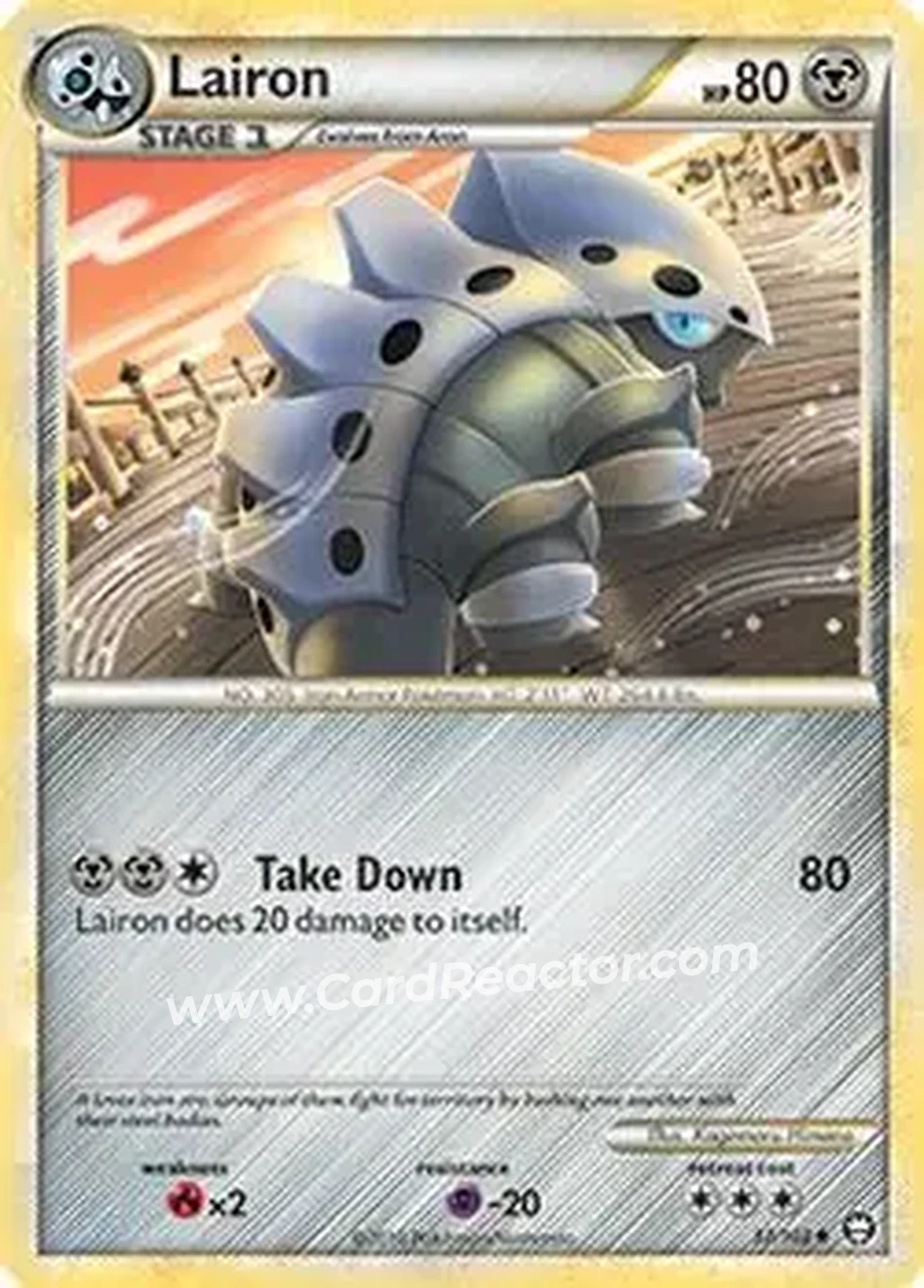 2010 Pokemon HeartGold & SoulSilver Triumphant #37/102 - Lairon - Front