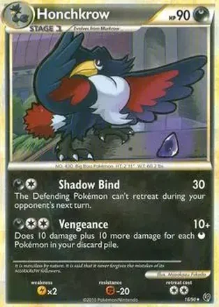 2010 Pokemon HeartGold & SoulSilver Undaunted #16/90 - Honchkrow