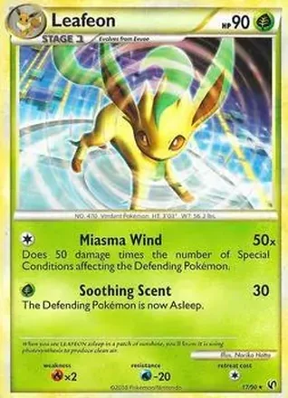 2010 Pokemon HeartGold & SoulSilver Undaunted #17/90 - Leafeon