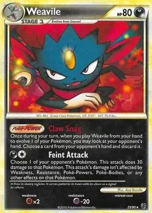 2010 Pokemon HeartGold & SoulSilver Undaunted #25/90 - Weavile