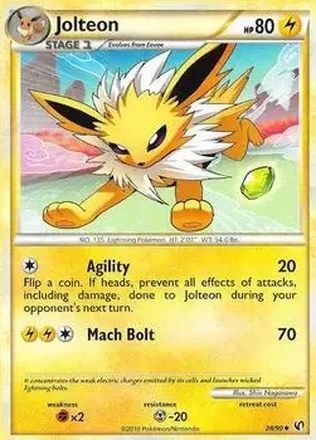 2010 Pokemon HeartGold & SoulSilver Undaunted #28/90 - Jolteon