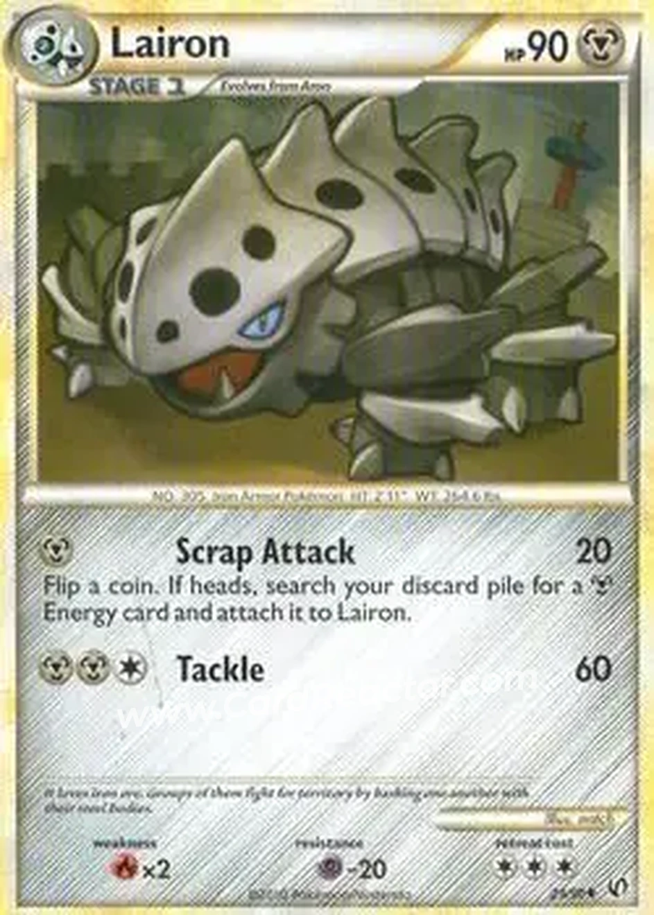 2010 Pokemon HeartGold & SoulSilver Undaunted #29/90 - Lairon - Front