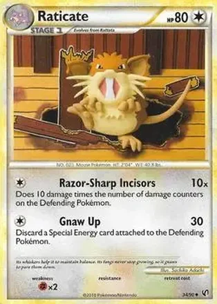 2010 Pokemon HeartGold & SoulSilver Undaunted #34/90 - Raticate