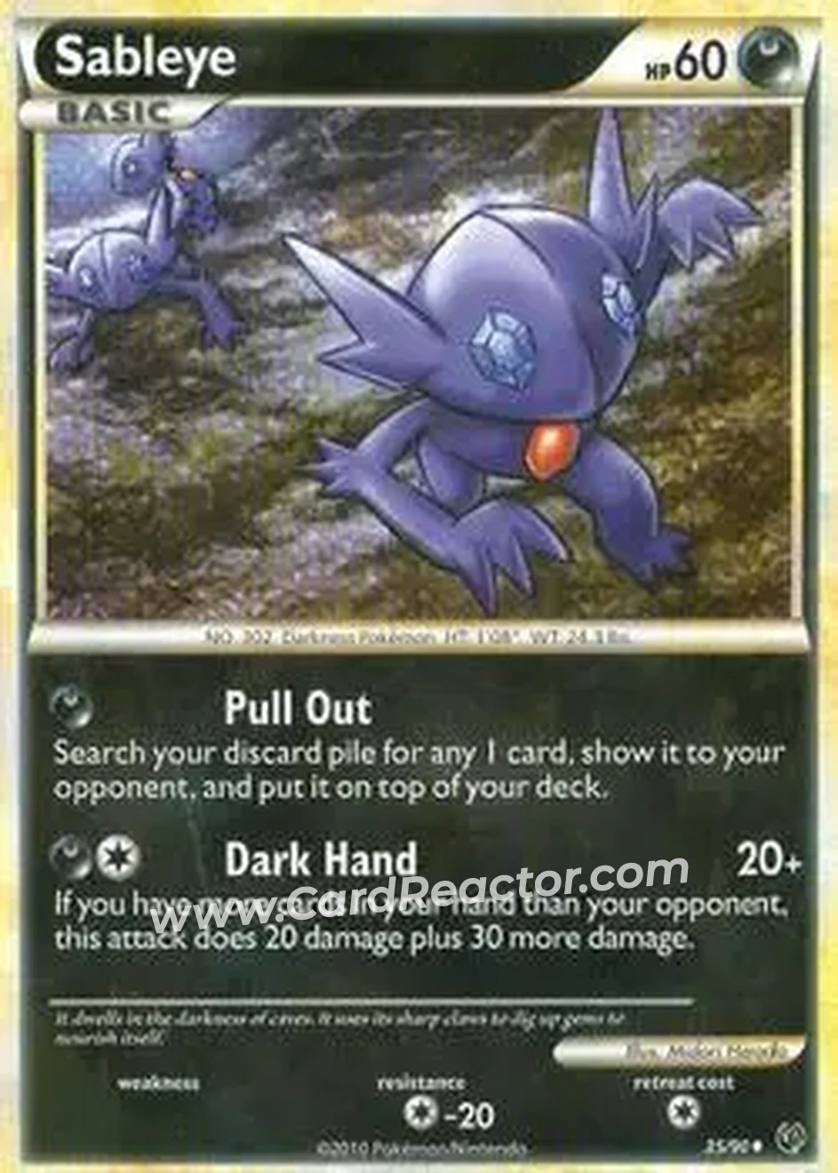 2010 Pokemon HeartGold & SoulSilver Undaunted #35/90 - ヤミラミ - Front