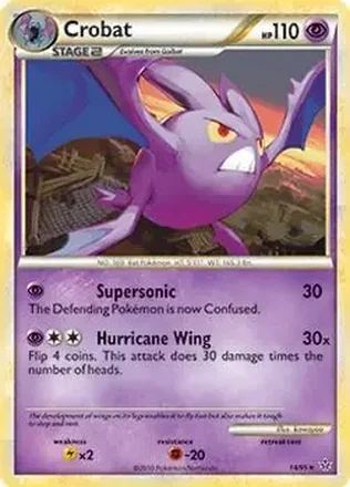 2010 Pokemon HeartGold & SoulSilver Unleashed #14/95 - Crobat