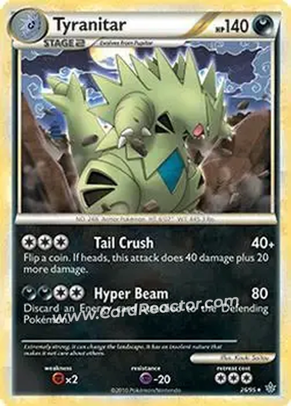 2010 Pokemon HeartGold & SoulSilver Unleashed #26/95 - Dark Tyranitar - Front